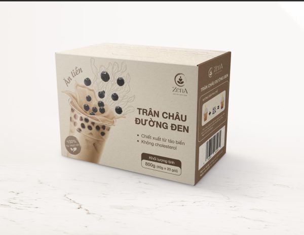 Trân châu Tảo biển Đường đen - Hộp 800g (20 gói x 40g)